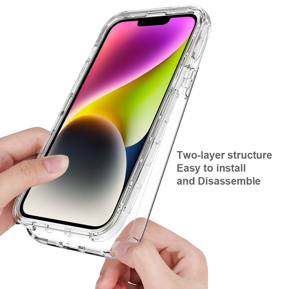 iPhone 15 Plus Stöttåligt mobilskal med skyddsram Genomskinlig
