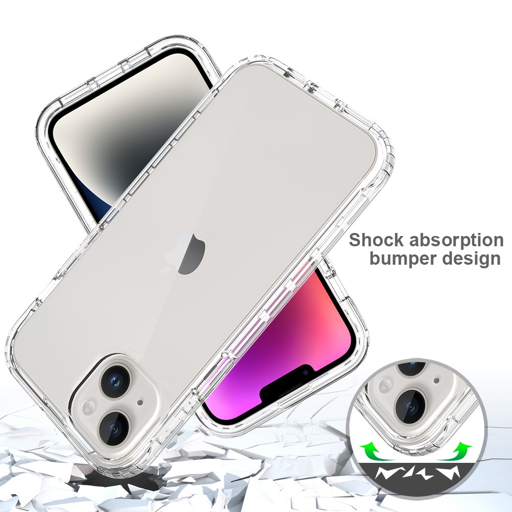 iPhone 15 Plus Stöttåligt mobilskal med skyddsram Genomskinlig