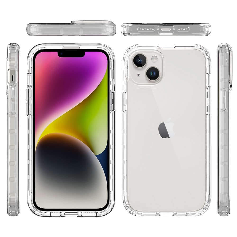 iPhone 15 Plus Stöttåligt mobilskal med skyddsram Genomskinlig