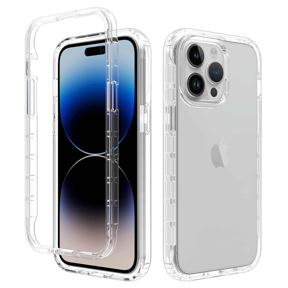 iPhone 15 Pro Max Stöttåligt mobilskal med skyddsram, Genomskinlig