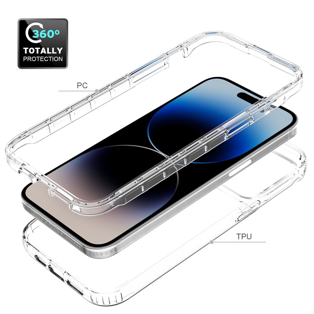 iPhone 15 Pro Max Stöttåligt mobilskal med skyddsram, Genomskinlig