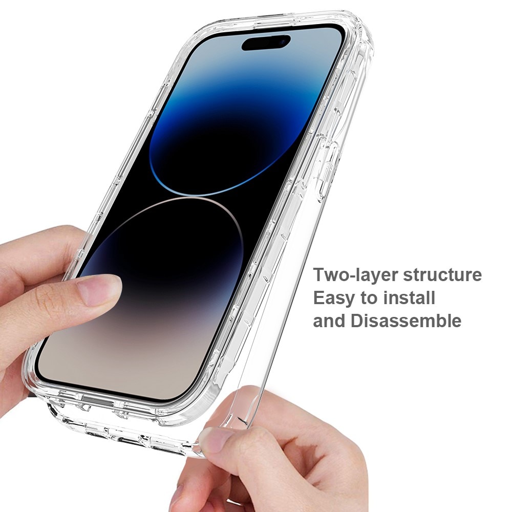 iPhone 15 Pro Stöttåligt mobilskal med skyddsram, Genomskinlig