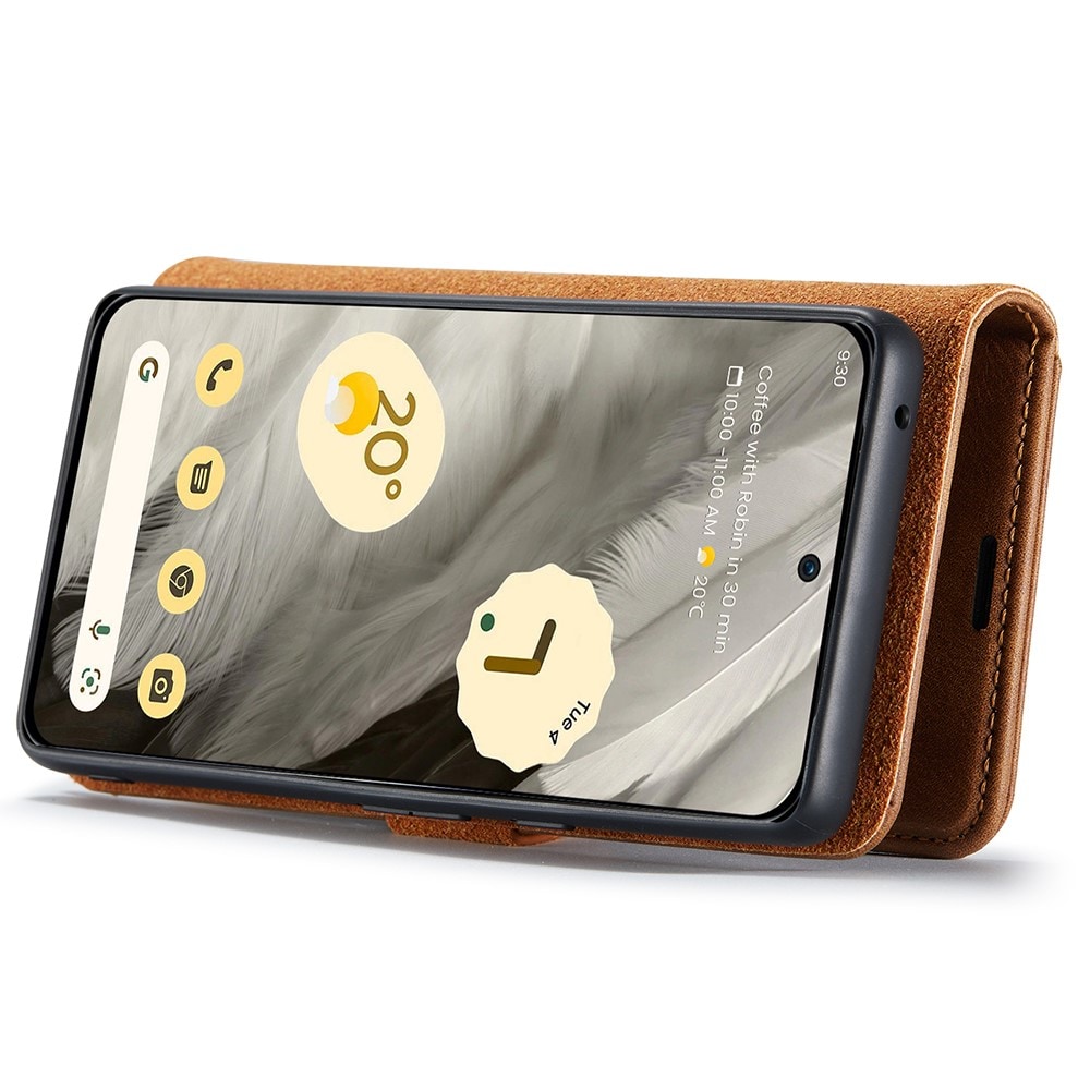 Google Pixel 8 Plånboksfodral med avtagbart skal, cognac