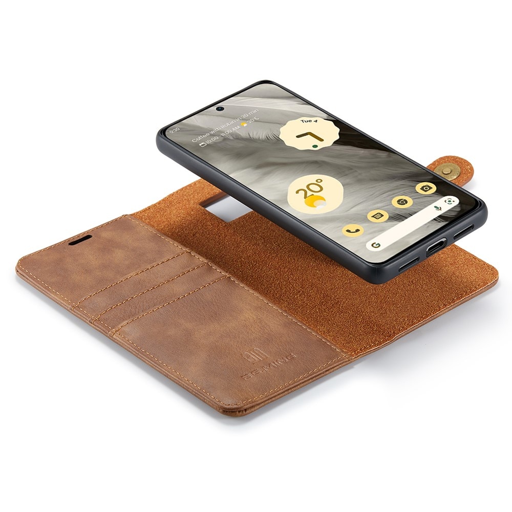 Google Pixel 8 Plånboksfodral med avtagbart skal, cognac