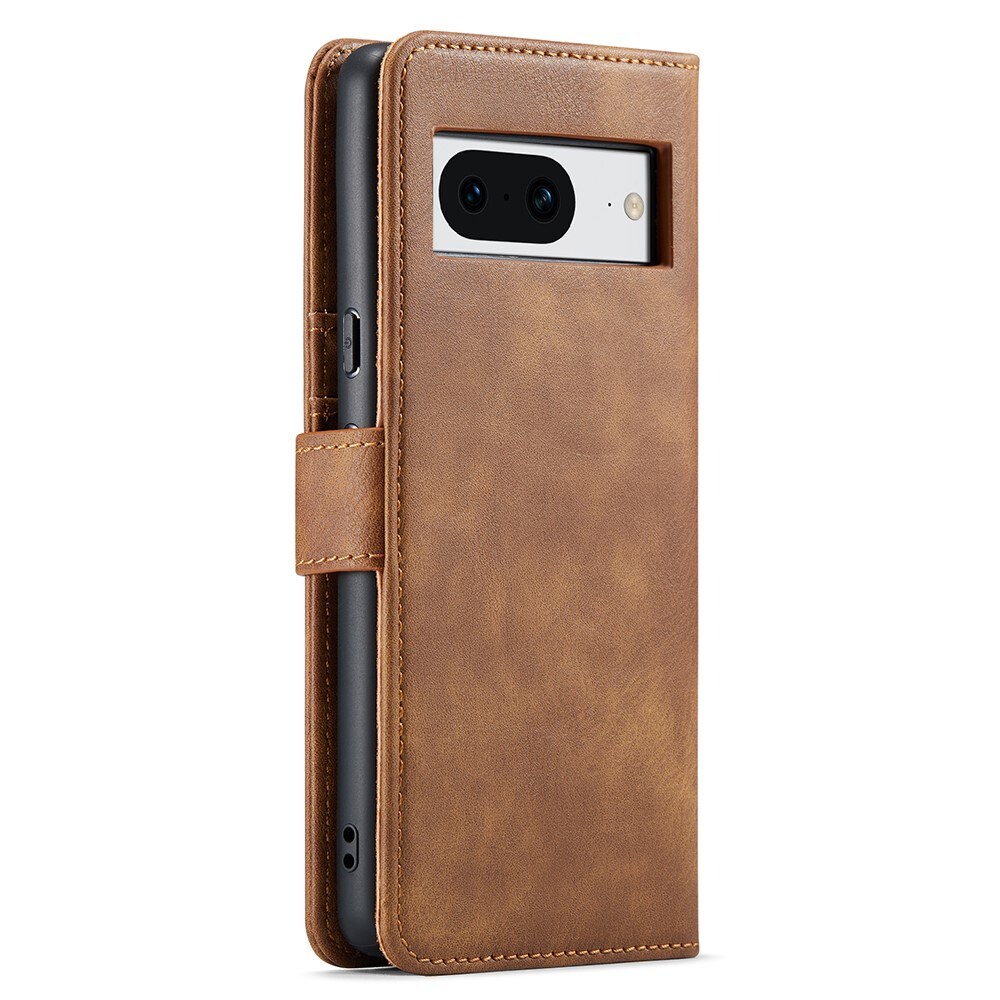 Google Pixel 8 Plånboksfodral med avtagbart skal, Cognac