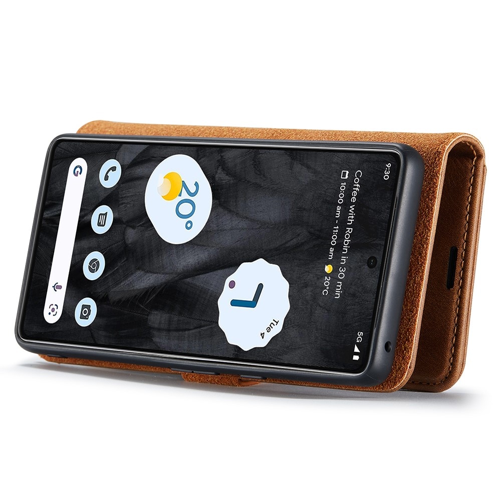 Google Pixel 8 Pro Plånboksfodral med avtagbart skal, cognac