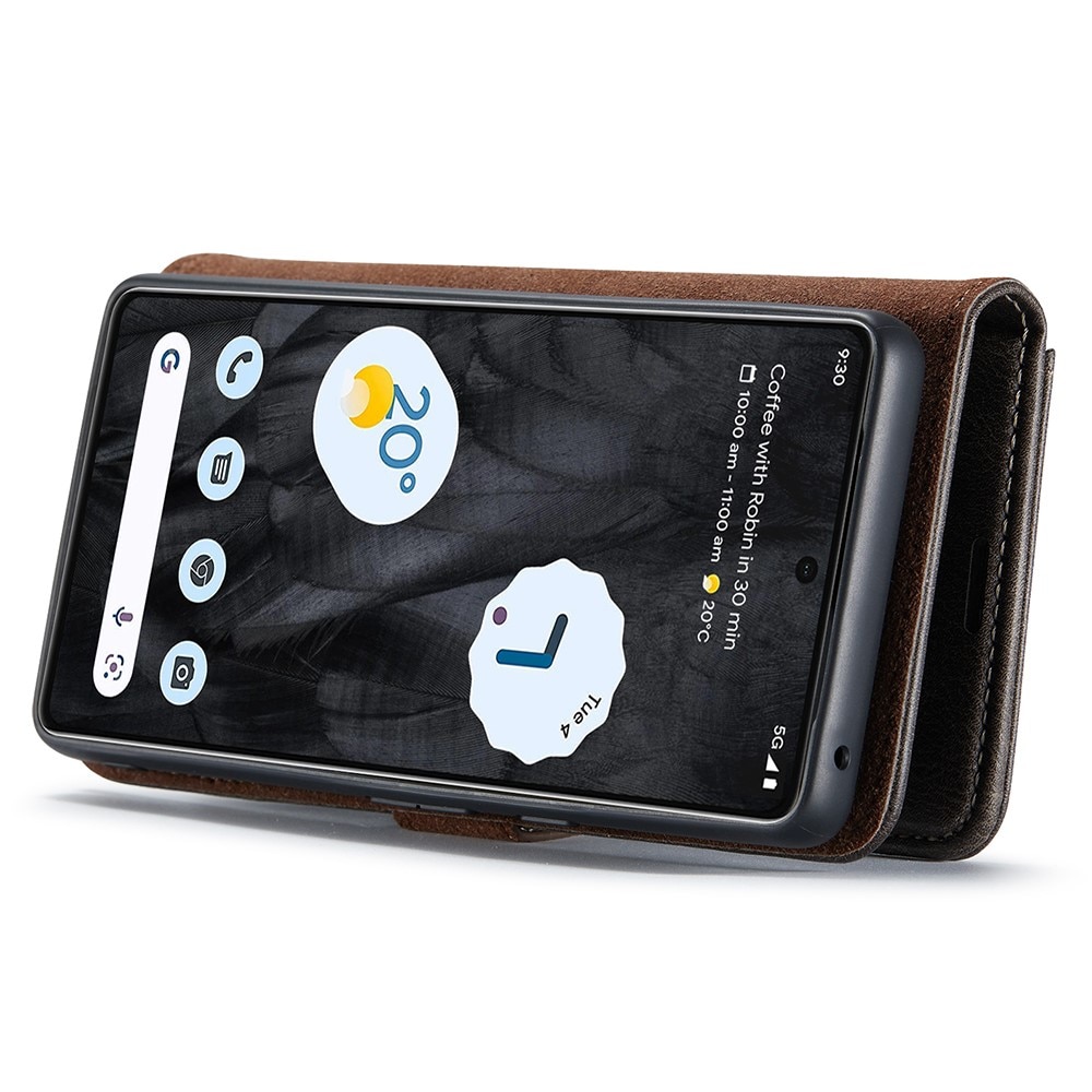 Google Pixel 8 Pro Plånboksfodral med avtagbart skal, brun