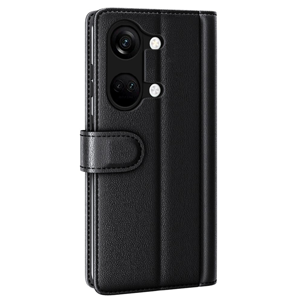  OnePlus Nord 3 Plånboksfodral i Äkta Läder, Svart
