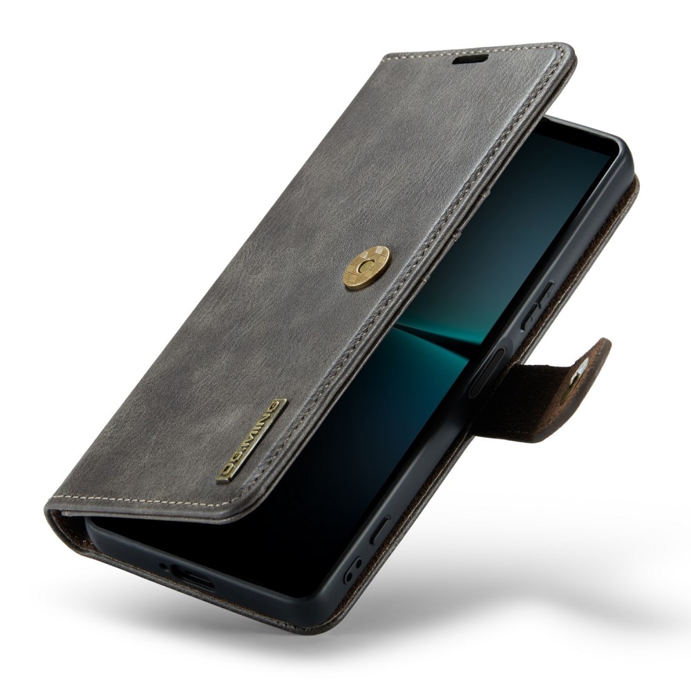 Sony Xperia 1 V Plånboksfodral med avtagbart skal, brun
