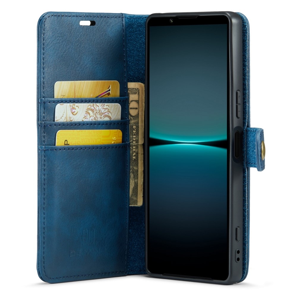 Sony Xperia 1 V Plånboksfodral med avtagbart skal, Blue