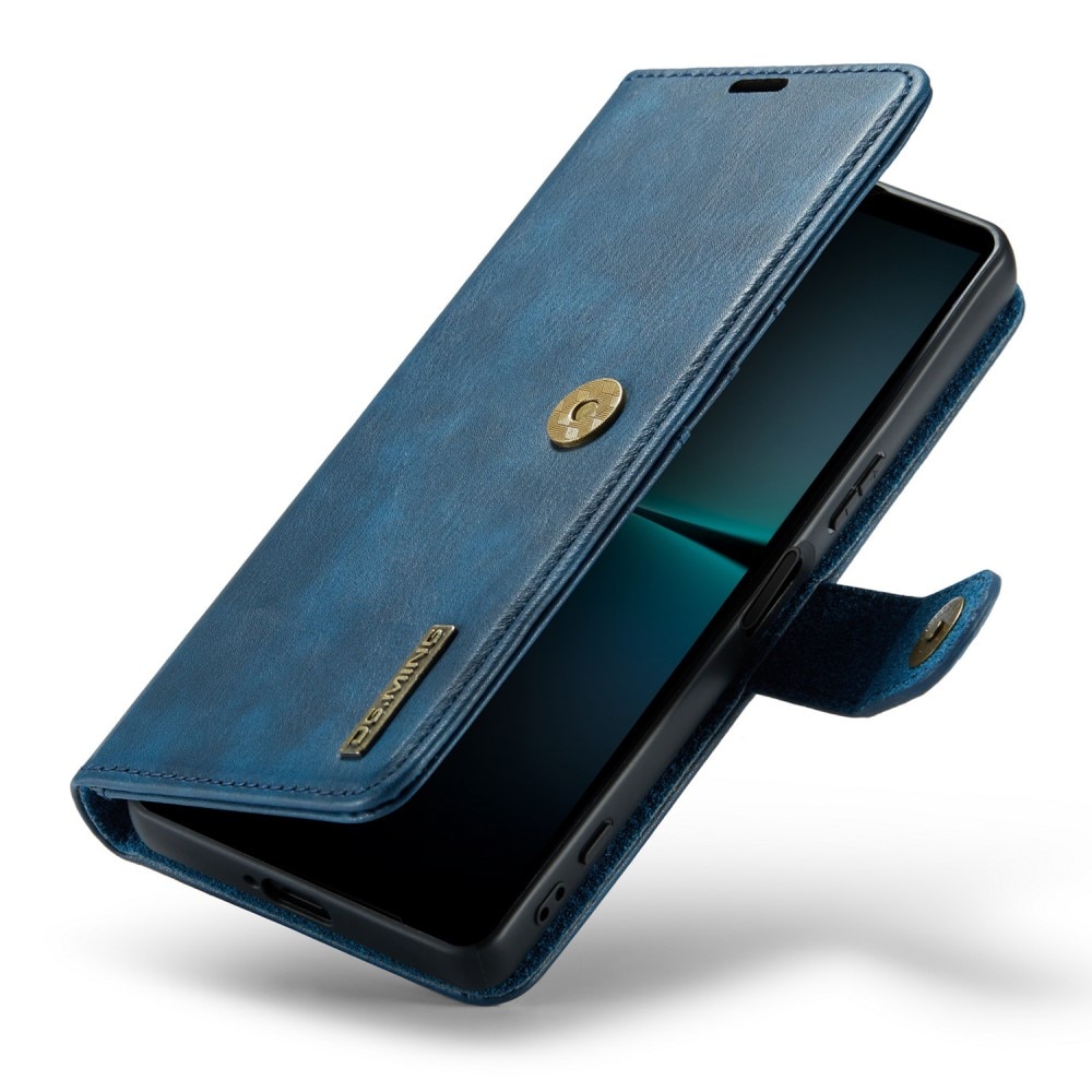 Sony Xperia 1 V Plånboksfodral med avtagbart skal, blå