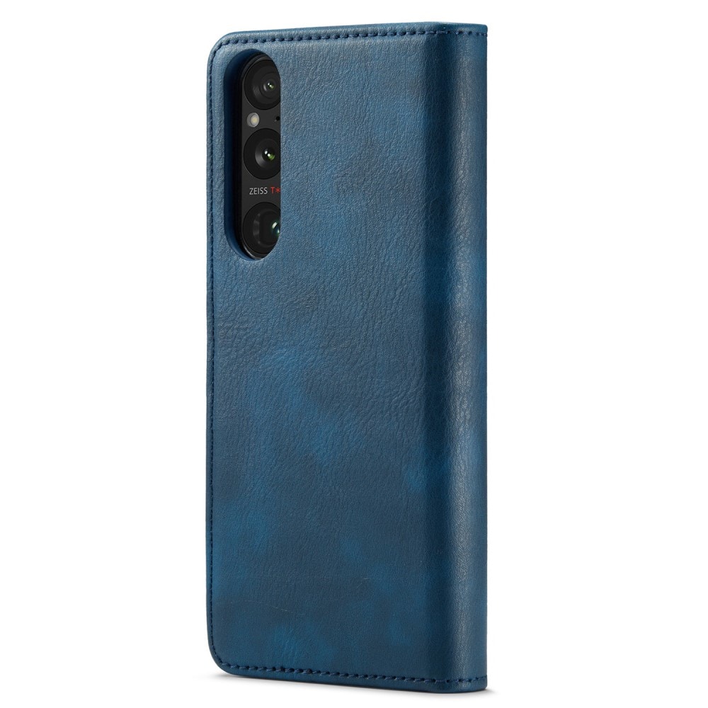 Sony Xperia 1 V Plånboksfodral med avtagbart skal, Blue