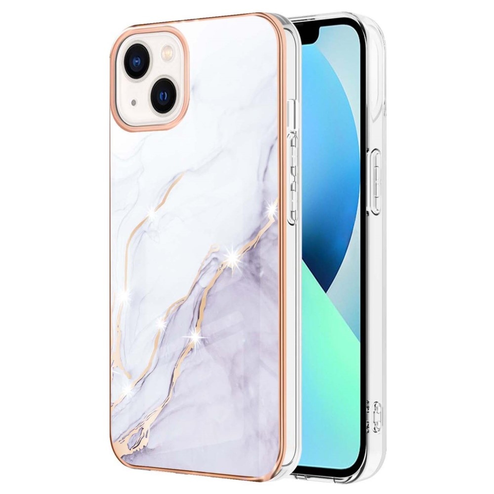 iPhone 15 Mobilskal i TPU, vit marmor
