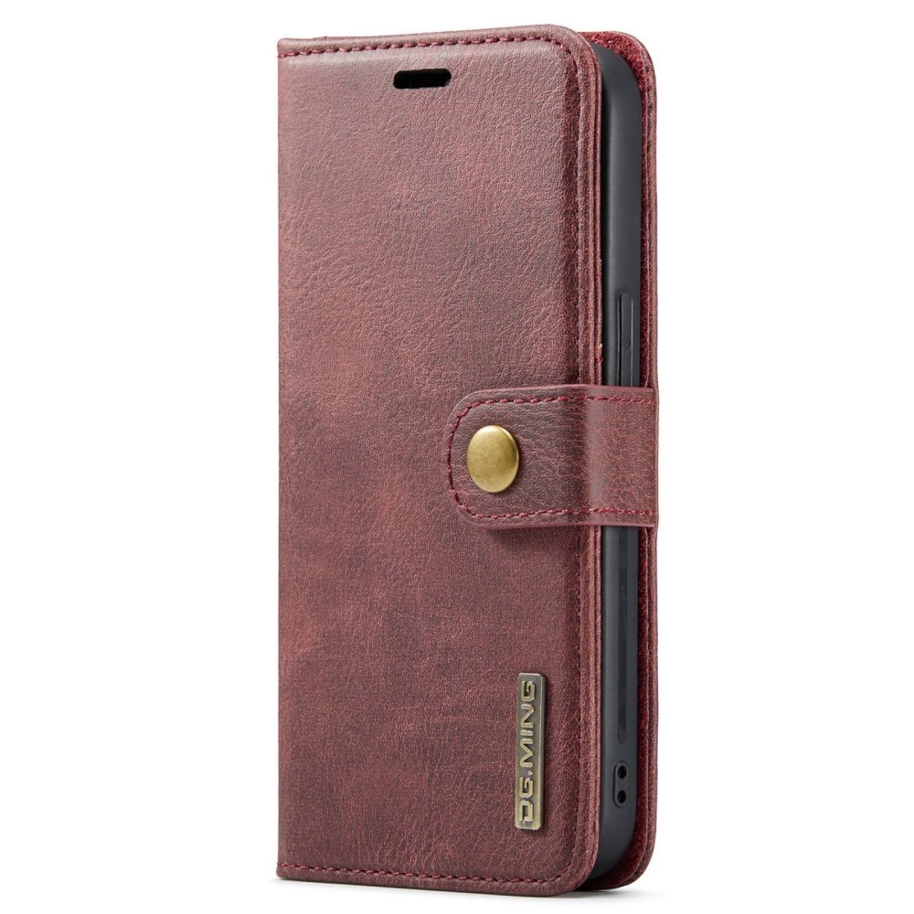 iPhone 15 Plus Plånboksfodral med avtagbart skal, röd