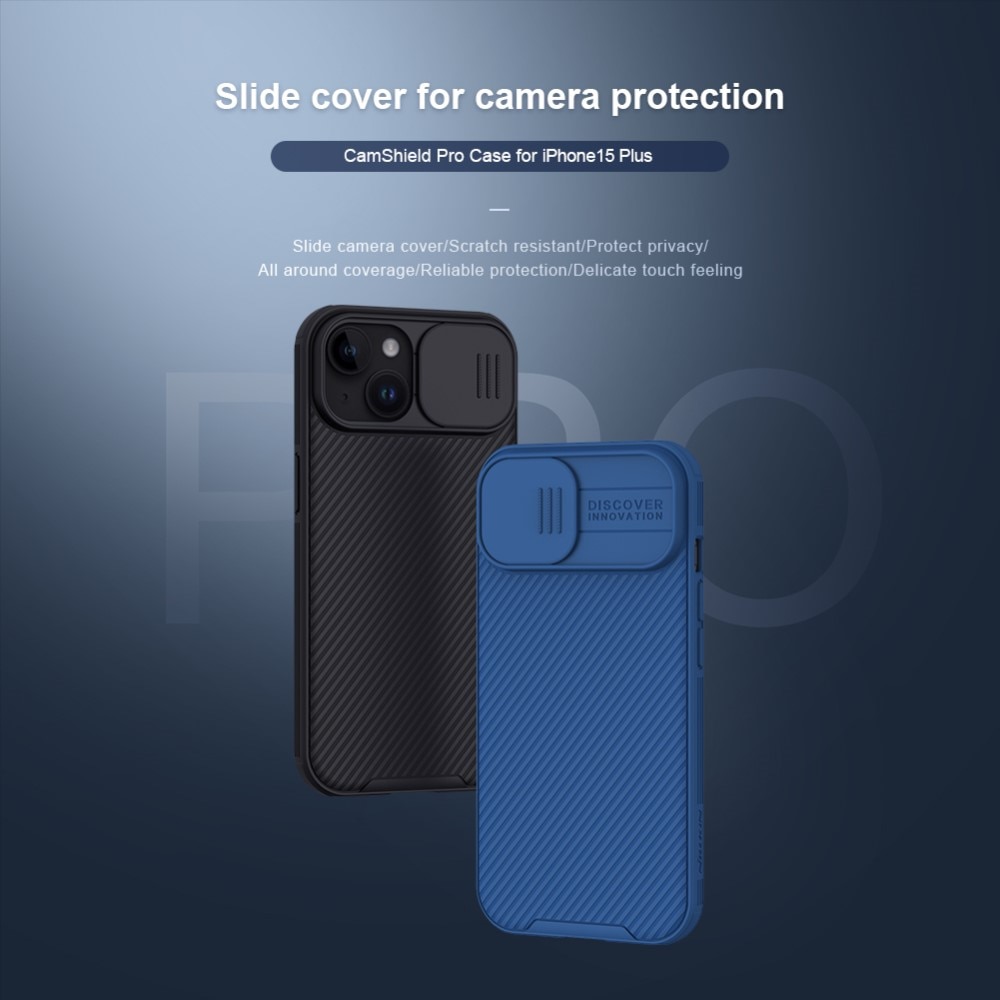 iPhone 15 Skal med kameraskydd - CamShield, svart