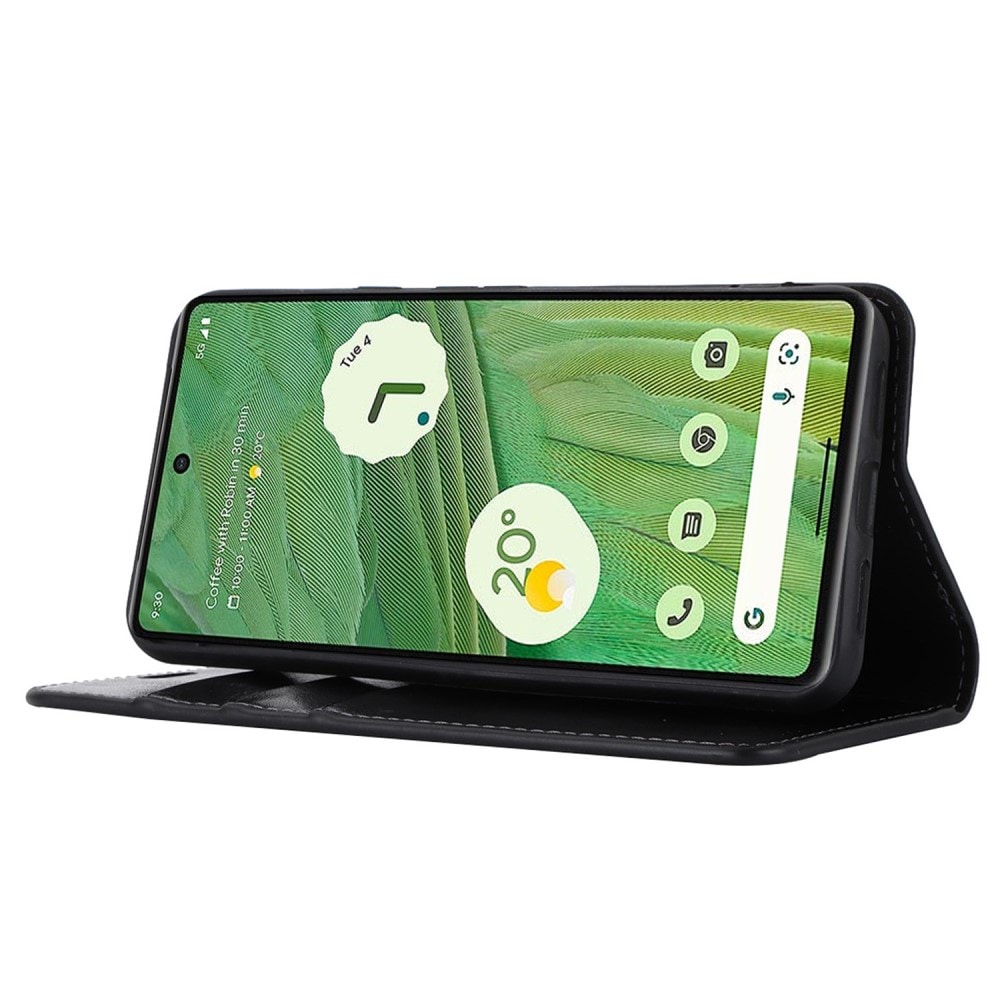 Google Pixel 8 Pro Smidigt mobilfodral i äkta läder, Svart