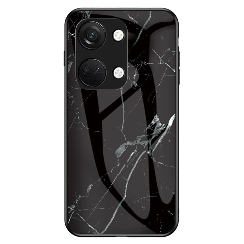 OnePlus Nord 3 Mobilskal med baksida av glas, svart marmor