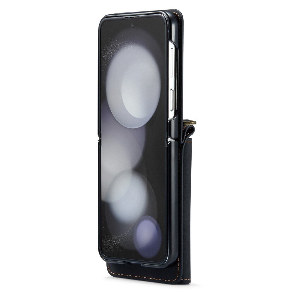 Samsung Galaxy Z Flip 5 Skal med inbyggd plånbok, Svart