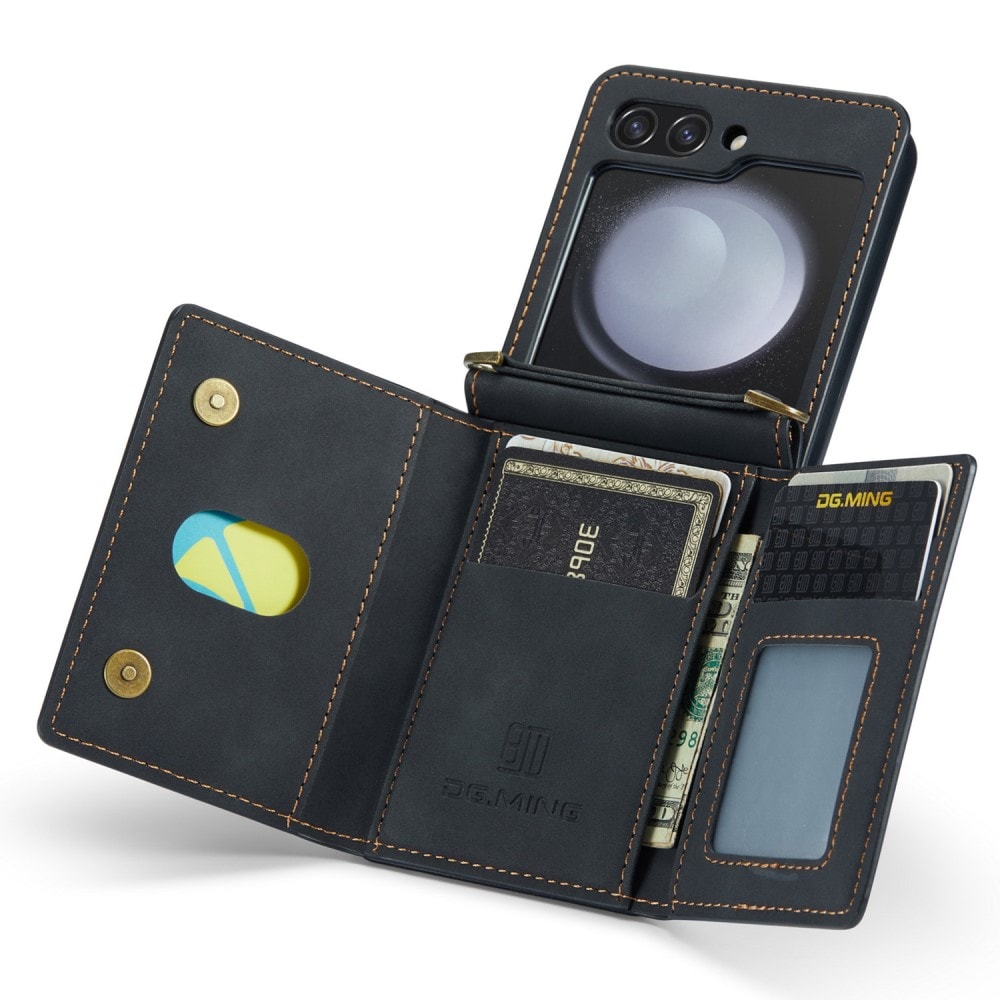 Samsung Galaxy Z Flip 7 FE Skal med inbyggd plånbok, Svart