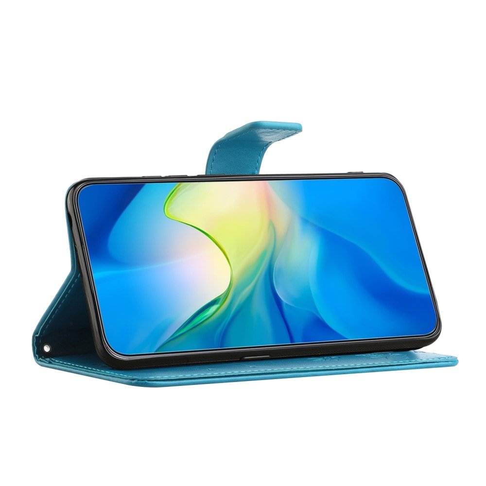 Motorola Moto G14 Mobilfodral med fjärilar, Blå