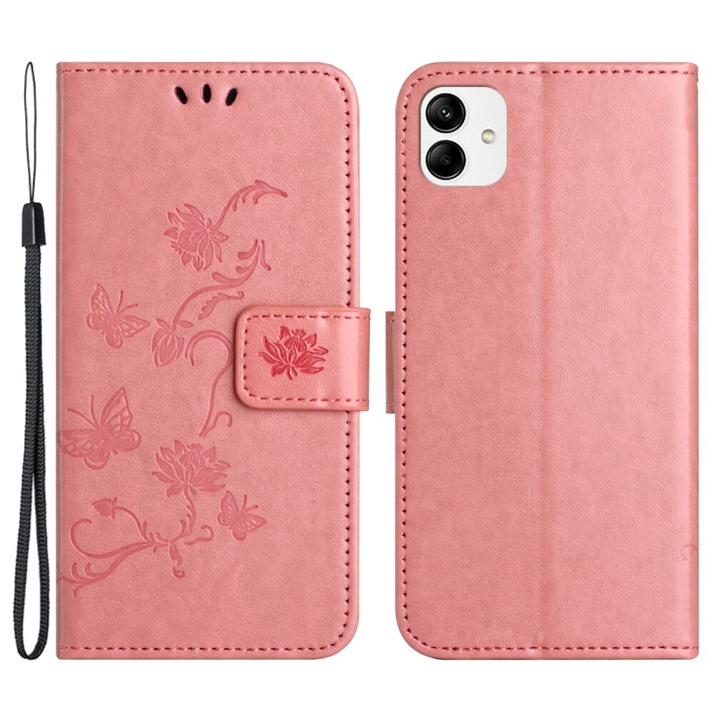 Motorola Moto G14 Mobilfodral med fjärilar, Rosa