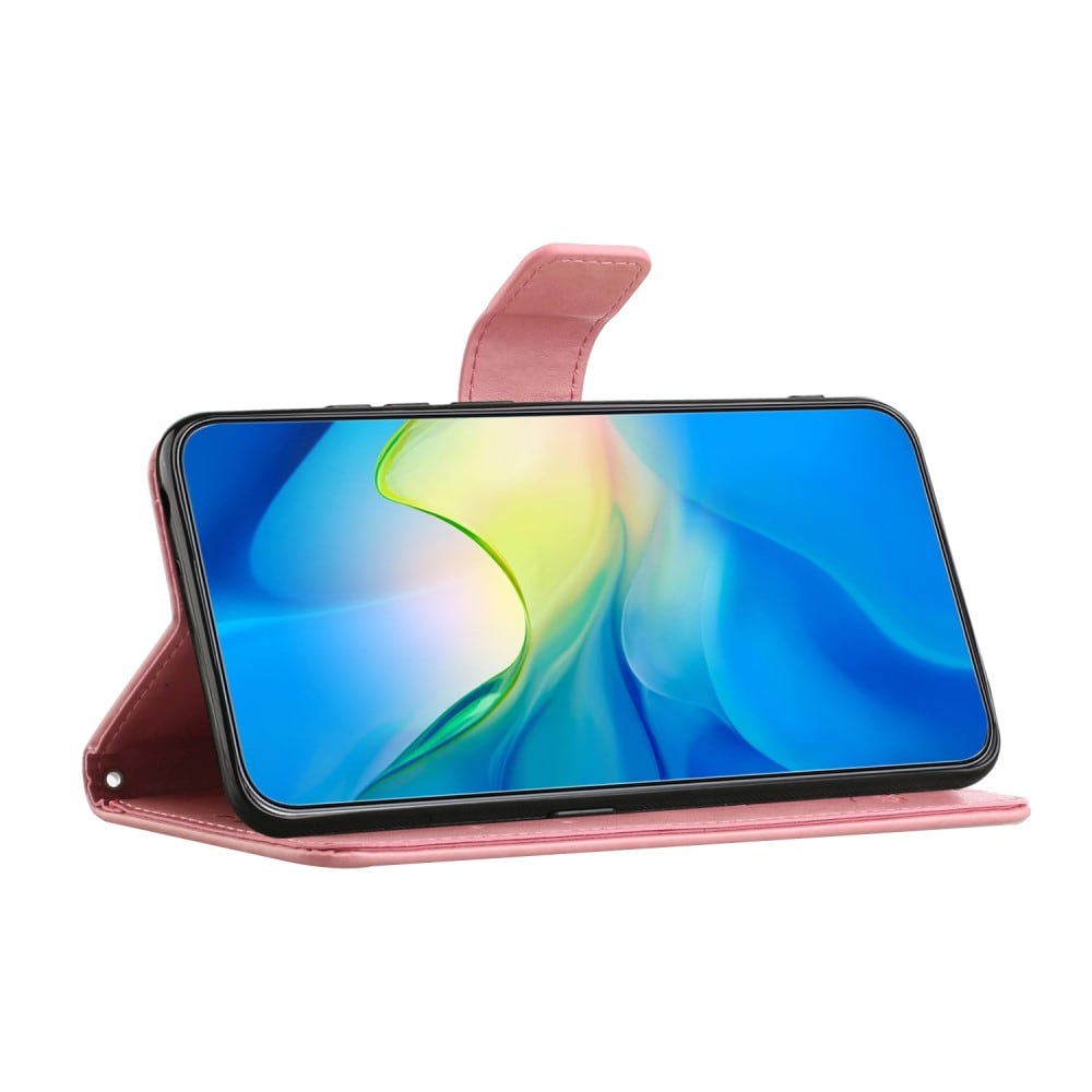 Motorola Moto G14 Mobilfodral med fjärilar, Rosa