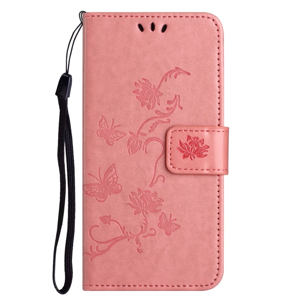 Motorola Moto G14 Mobilfodral med fjärilar, rosa