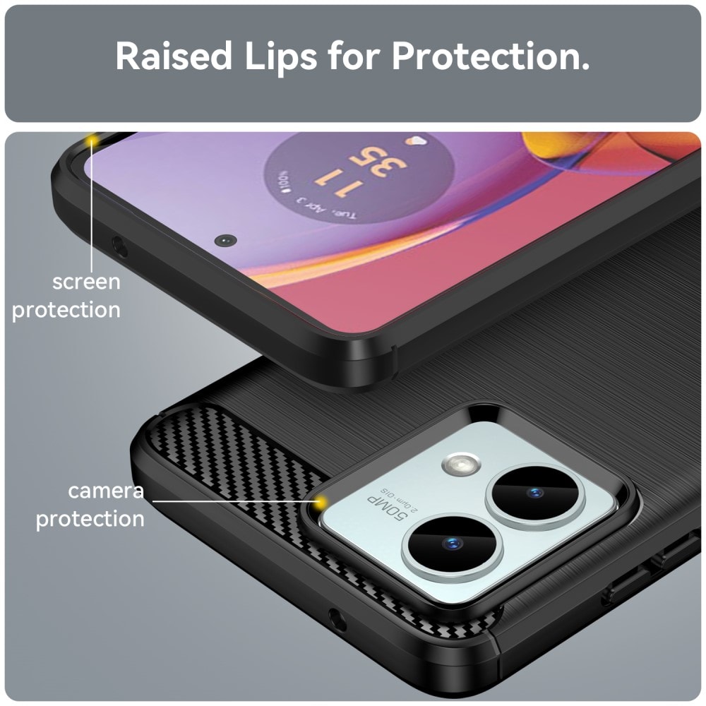 Motorola Moto G84 TPU-skal Brushed, Svart