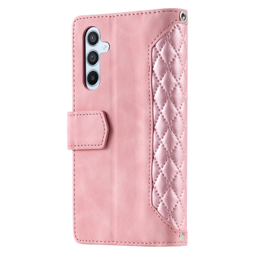 Samsung Galaxy A15 Quiltad plånboksväska, rosa