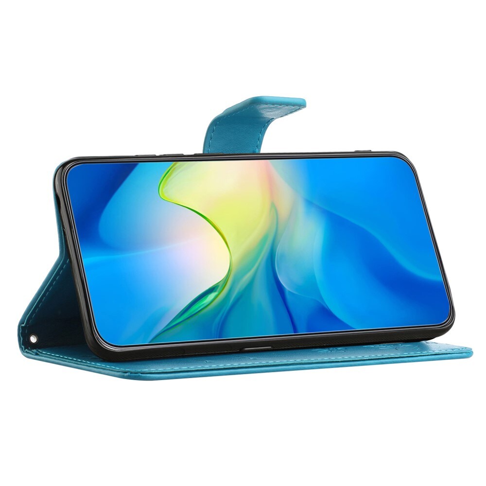 Motorola Moto G54 Mobilfodral med fjärilar, Blå