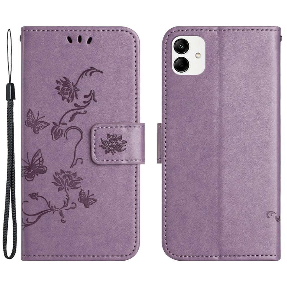 Motorola Moto G54 Mobilfodral med fjärilar, Lila
