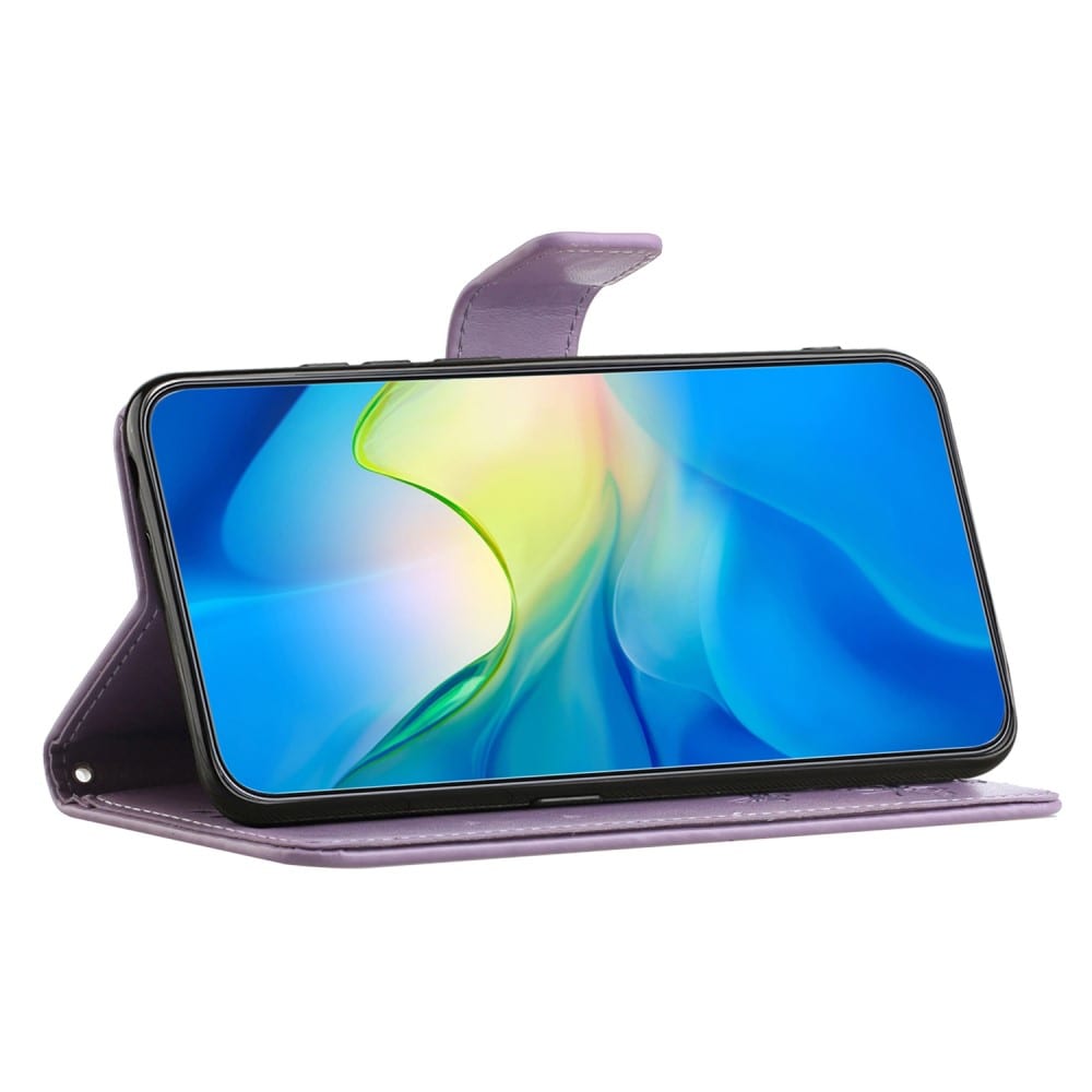 Motorola Moto G54 Mobilfodral med fjärilar, Lila