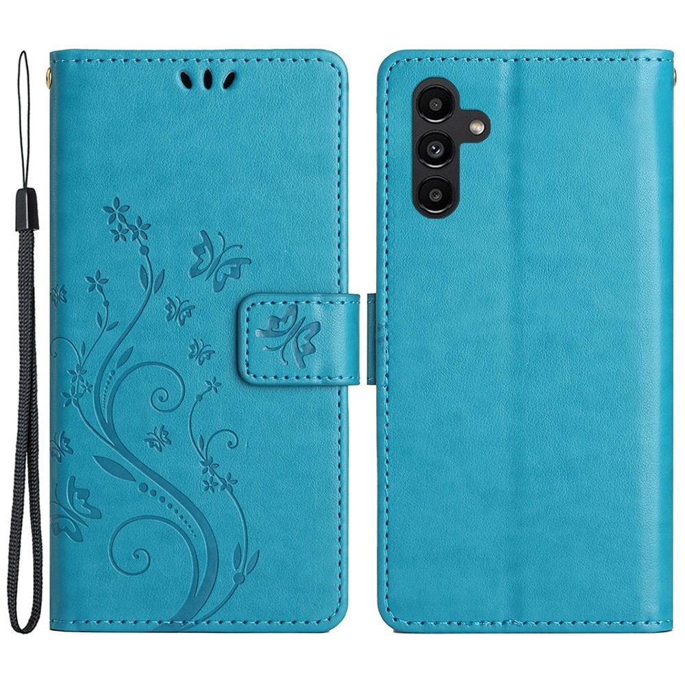 Samsung Galaxy A25 Mobilfodral med fjärilar, blå