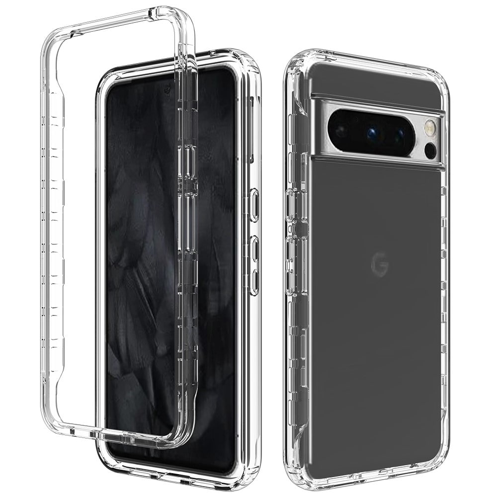 Google Pixel 8 Pro Stöttåligt mobilskal med skyddsram Genomskinlig