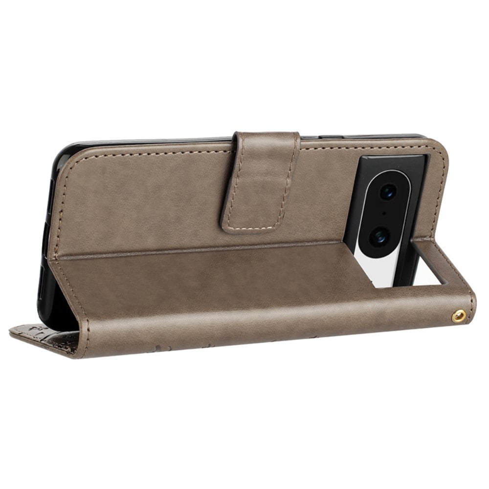Google Pixel 8 Mobilfodral med fjärilar, Grå