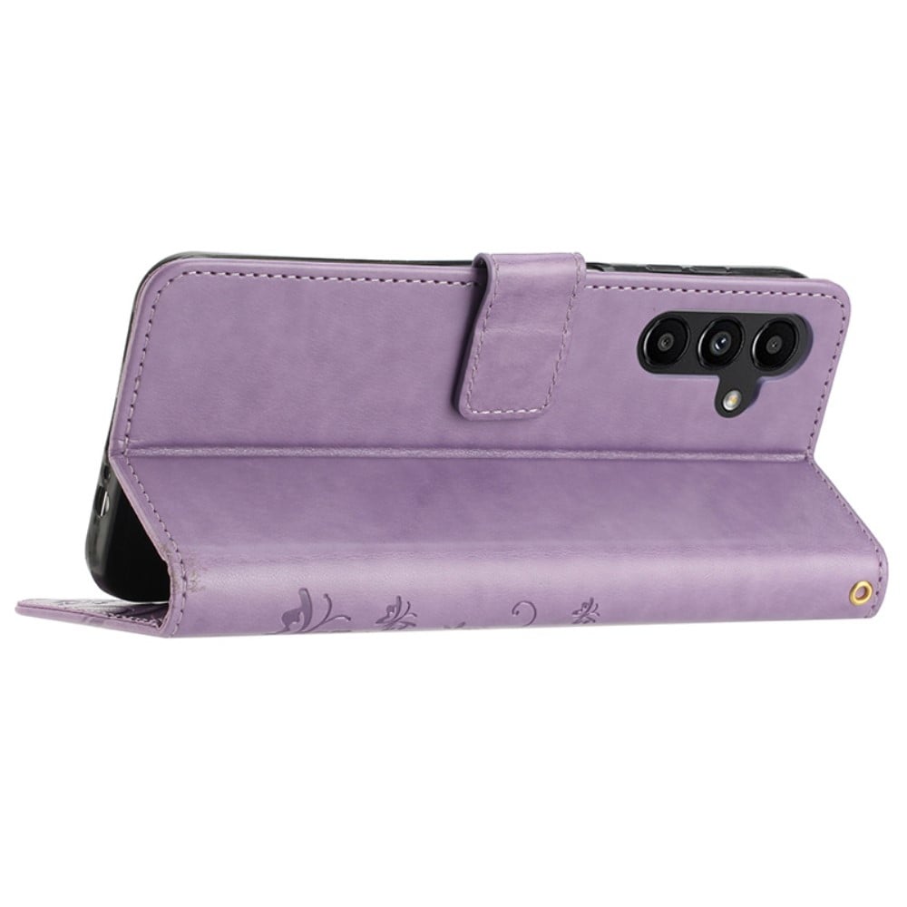 Samsung Galaxy A15 Mobilfodral med fjärilar, lila