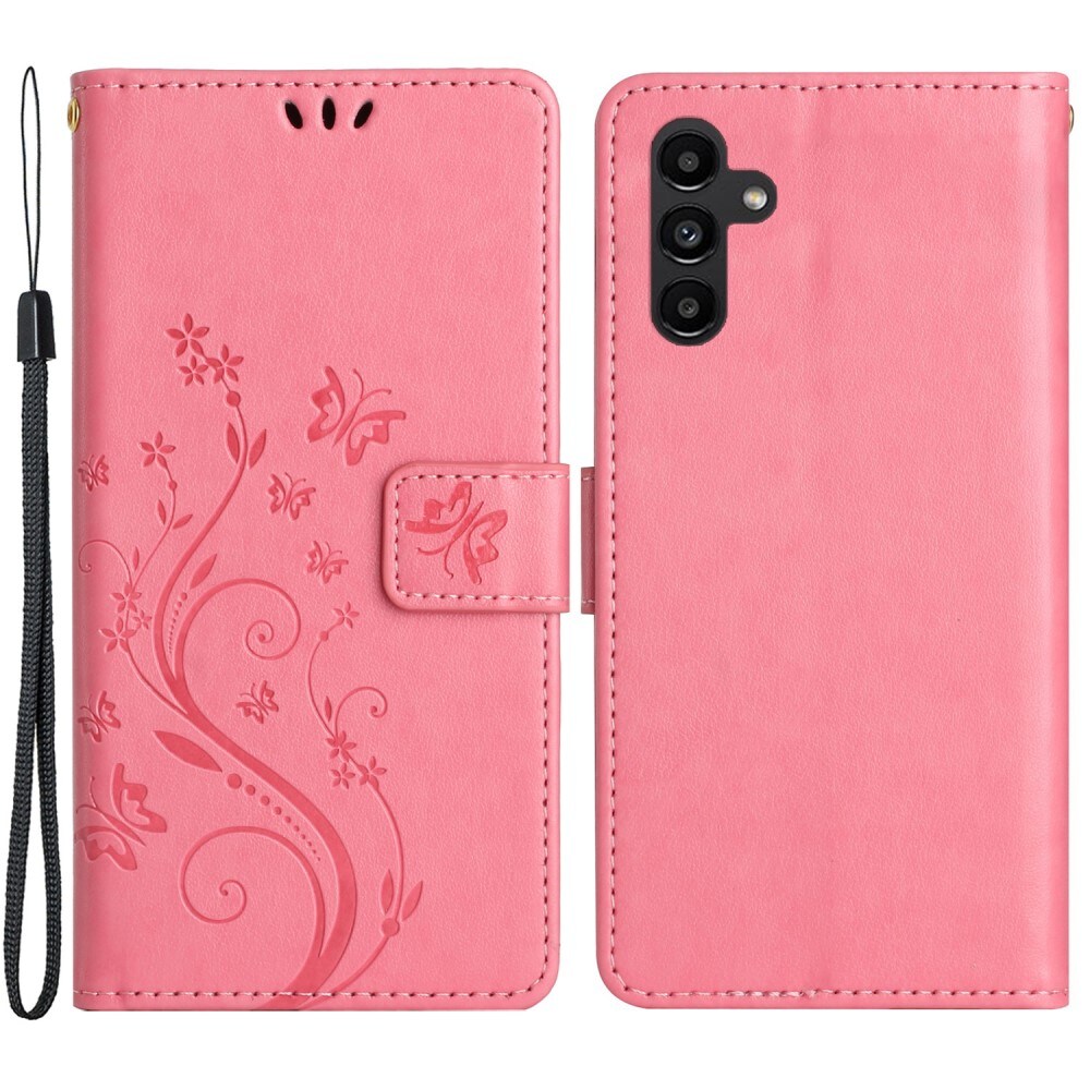 Samsung Galaxy A15 Mobilfodral med fjärilar, Rosa