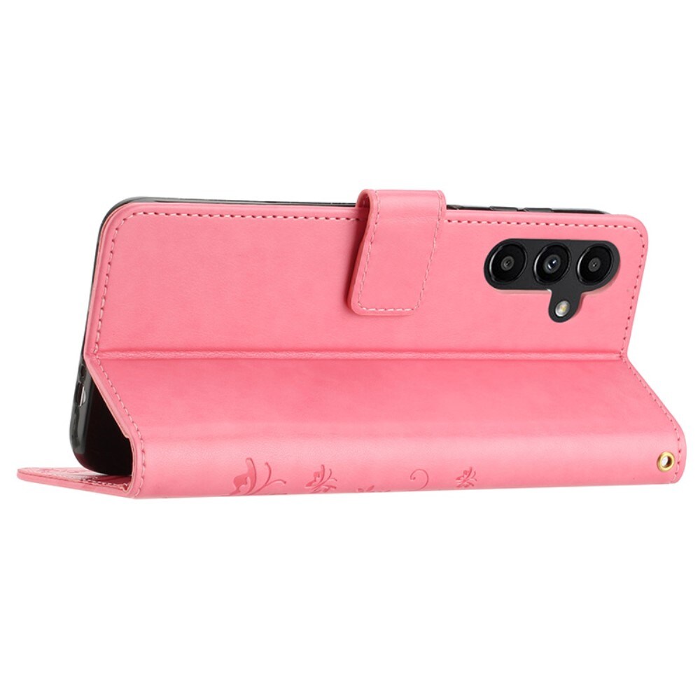 Samsung Galaxy A15 Mobilfodral med fjärilar, Rosa