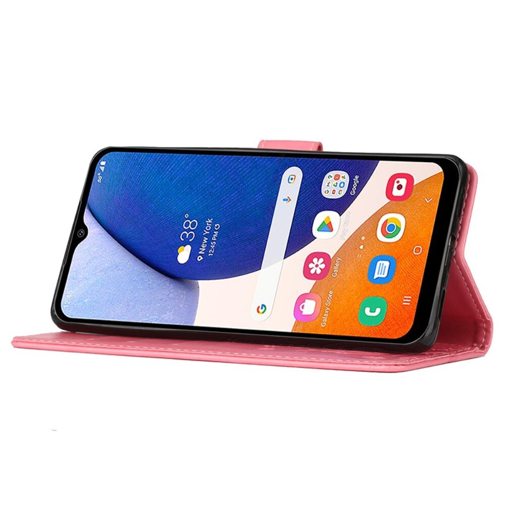 Samsung Galaxy A15 Mobilfodral med fjärilar, Rosa