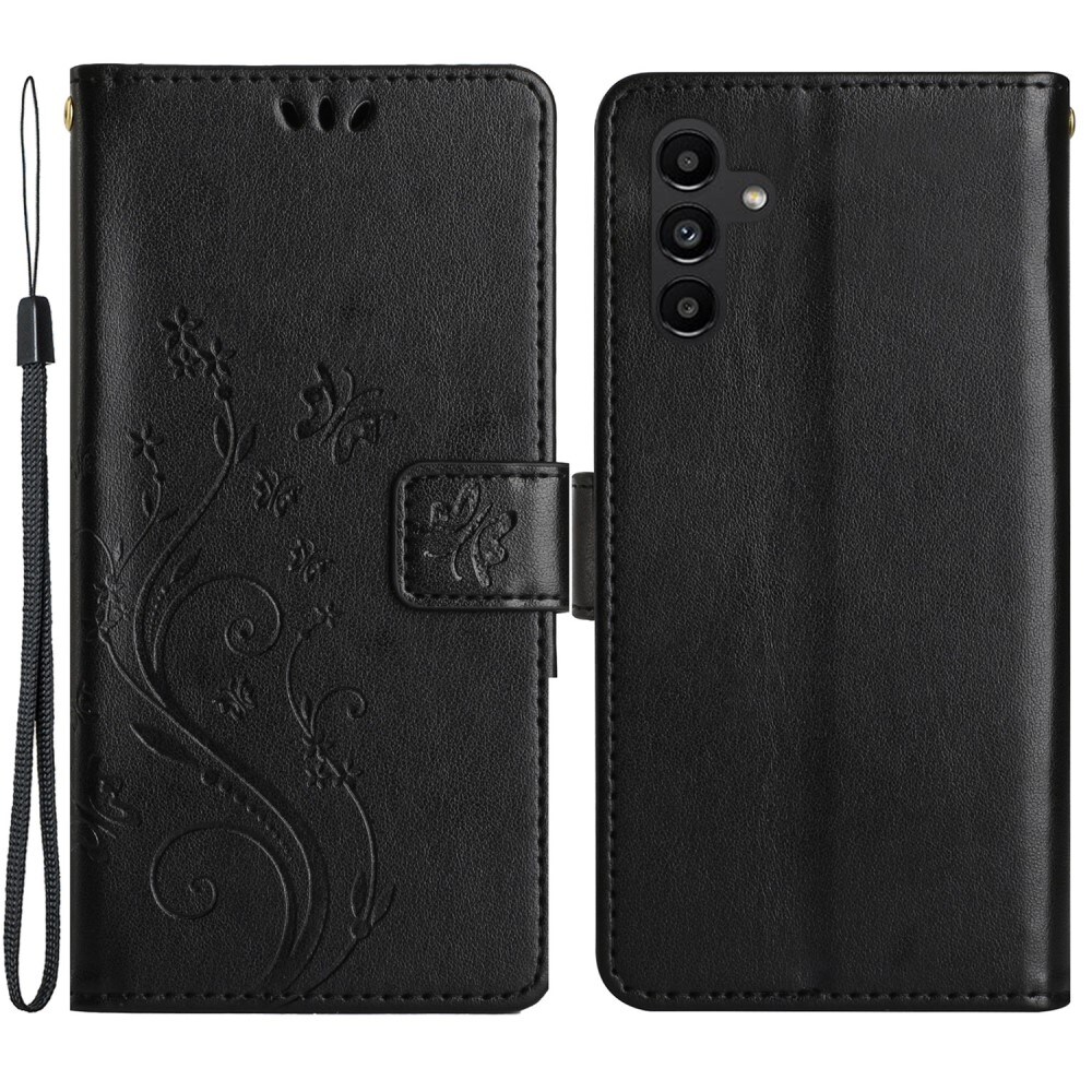 Samsung Galaxy A15 Mobilfodral med fjärilar, Svart