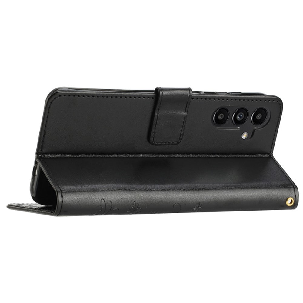 Samsung Galaxy A15 Mobilfodral med fjärilar, Svart