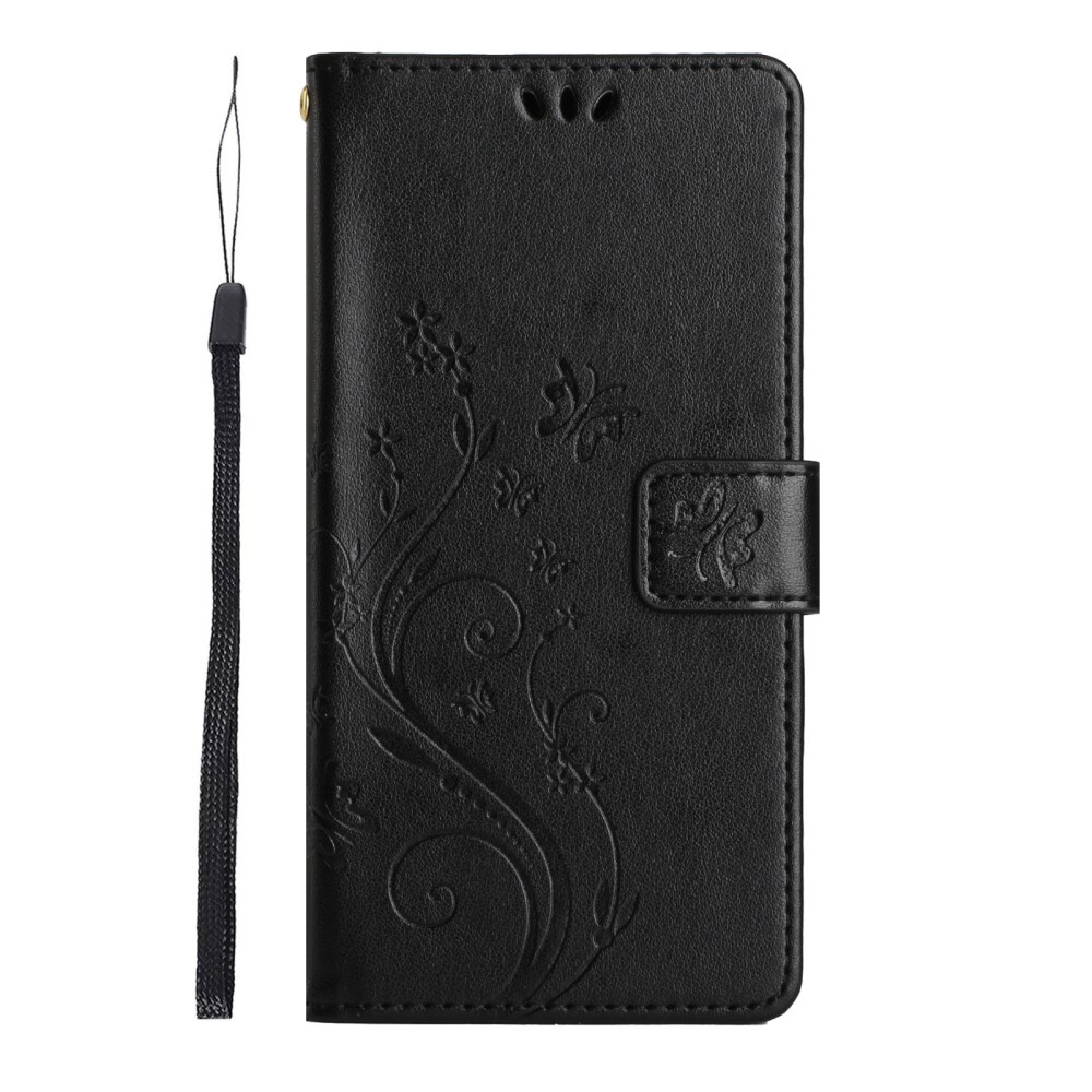 Samsung Galaxy A15 Mobilfodral med fjärilar, Svart