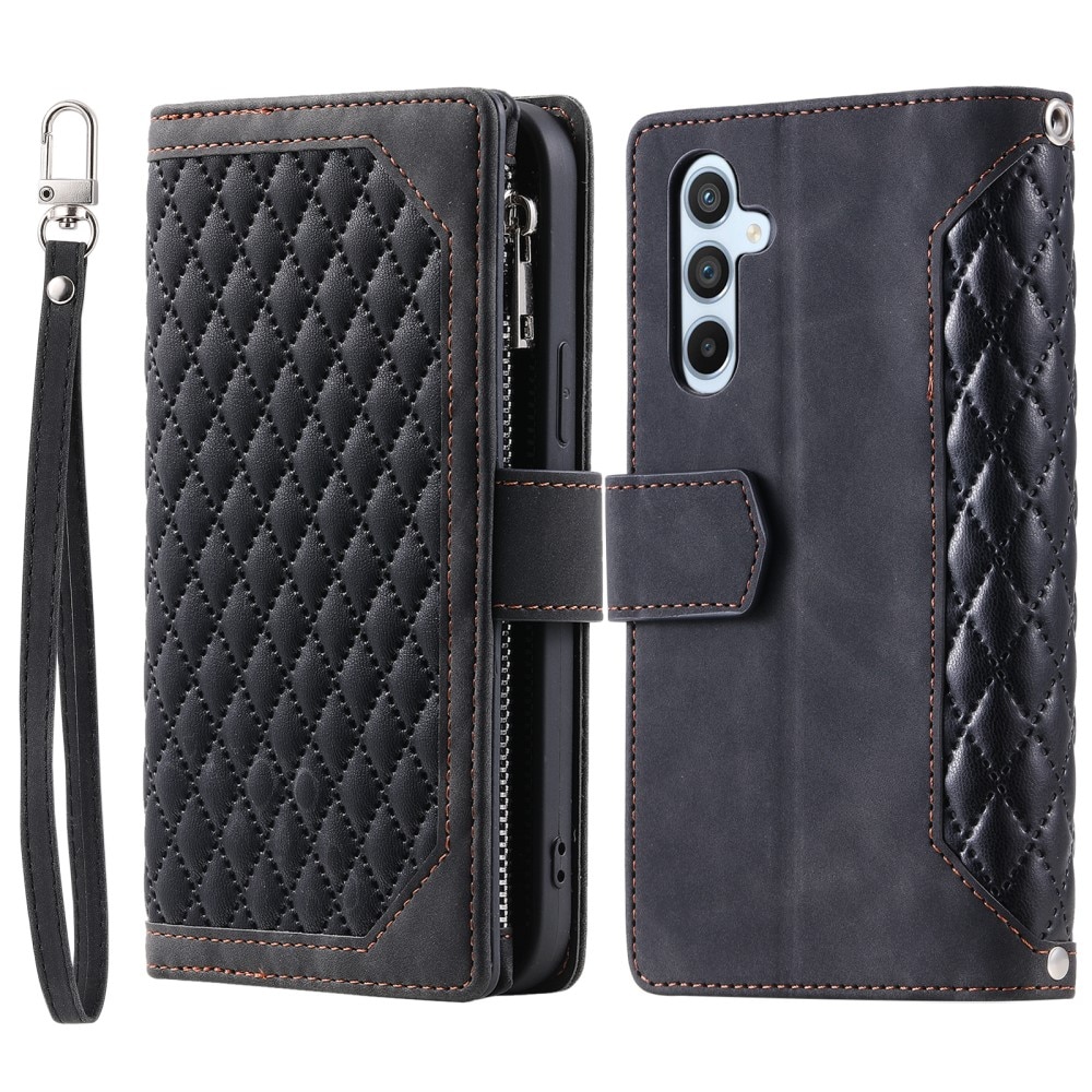 Samsung Galaxy S24 Plus Quiltad plånboksväska, svart