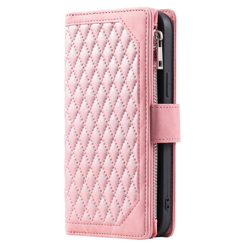 Samsung Galaxy S24 Plus Quiltad plånboksväska, rosa