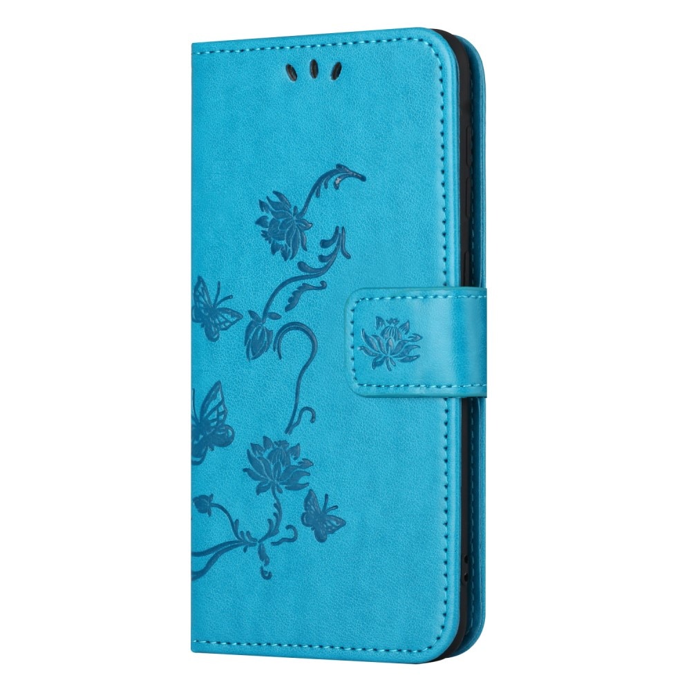 Samsung Galaxy S24 Mobilfodral med fjärilar, blå