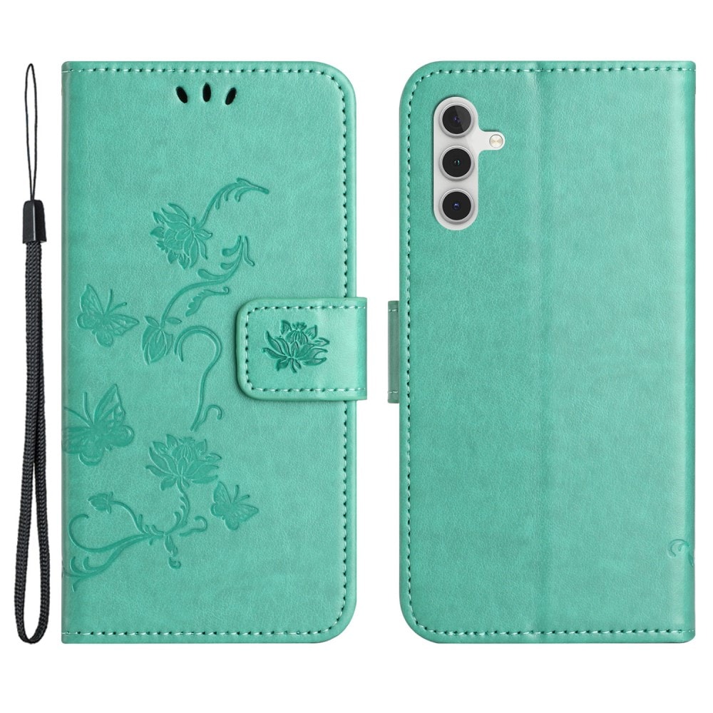 Samsung Galaxy S24 Mobilfodral med fjärilar, Grön