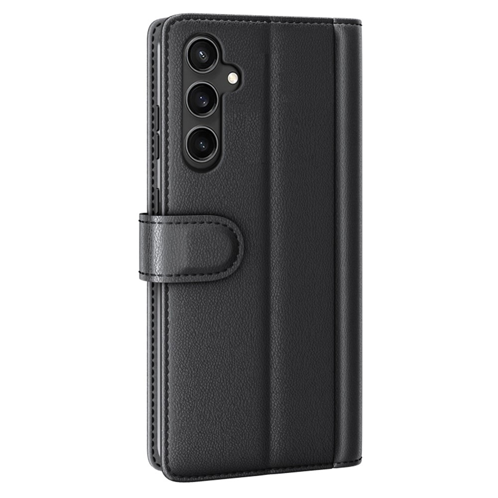 Samsung Galaxy S23 FE Plånboksfodral i Äkta Läder, svart