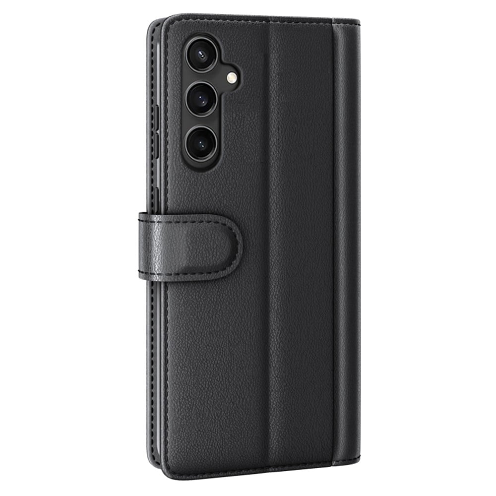 Samsung Galaxy S23 FE Plånboksfodral i Äkta Läder, Svart