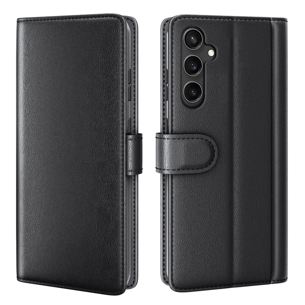 Samsung Galaxy S23 FE Plånboksfodral i Äkta Läder, svart