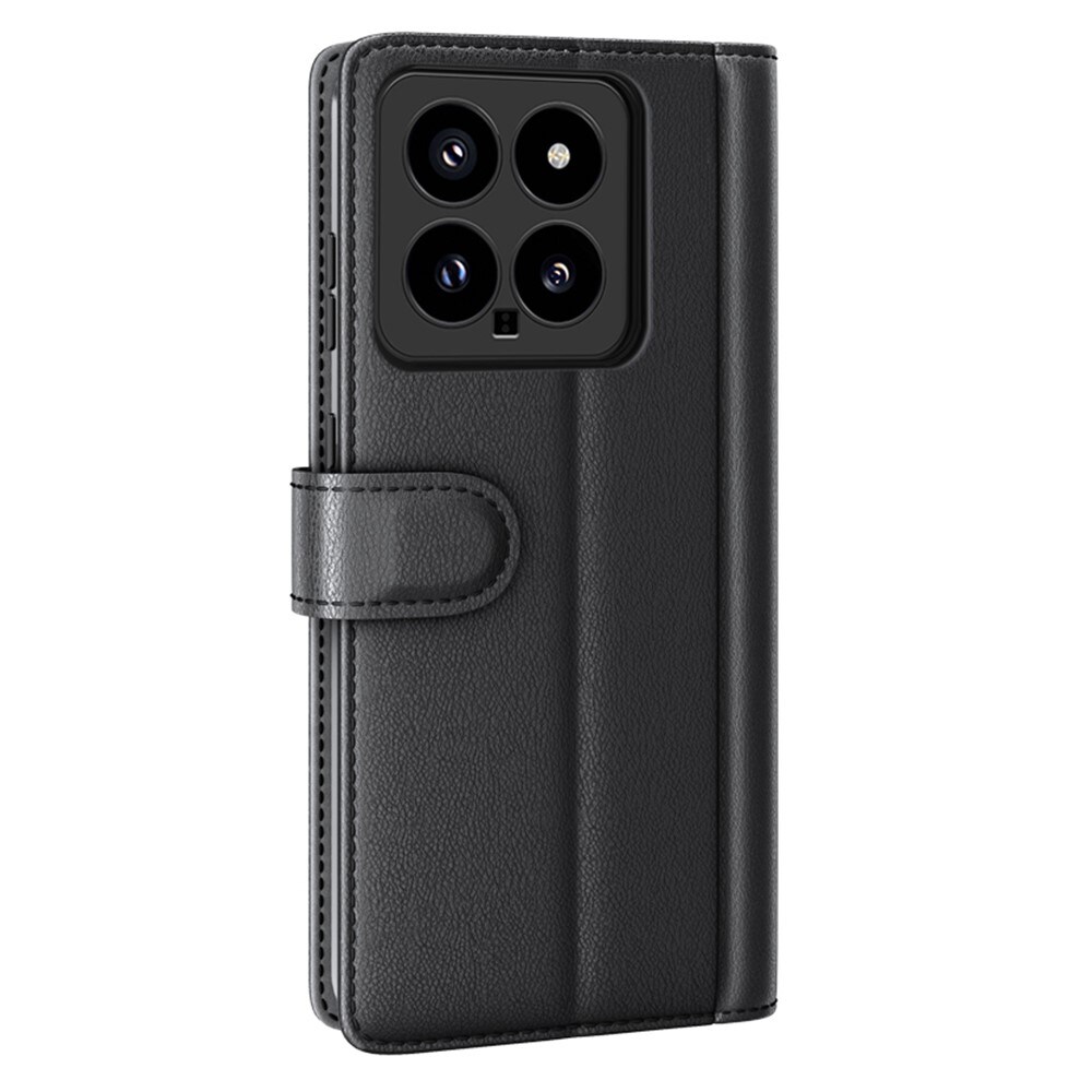 Xiaomi 14 Plånboksfodral i Äkta Läder, Svart